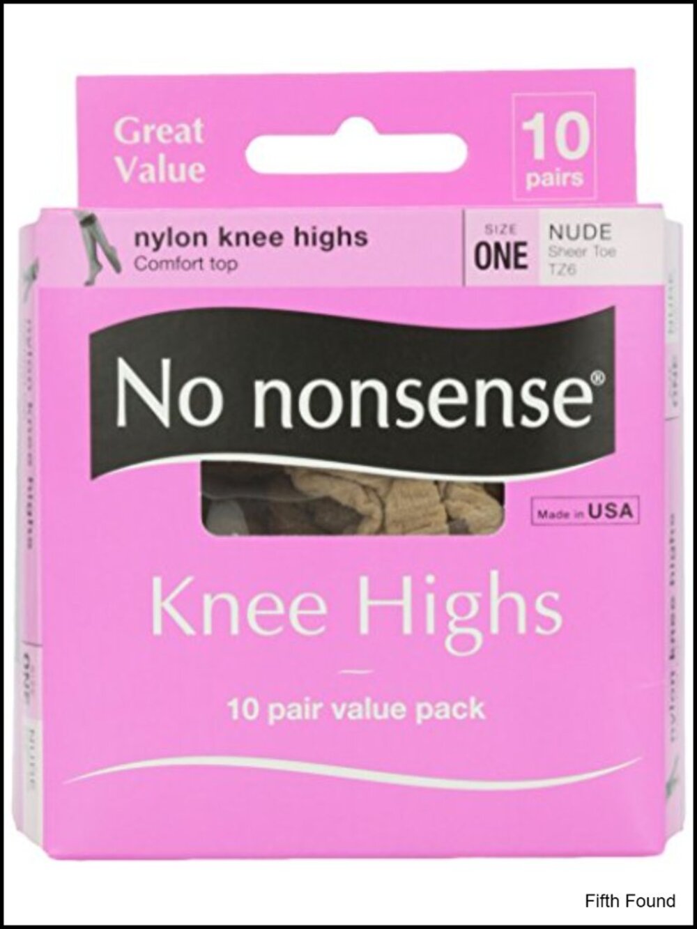 Knee High Sheer Nylon Value Pack 10 Pair Wide Band Comfort Top